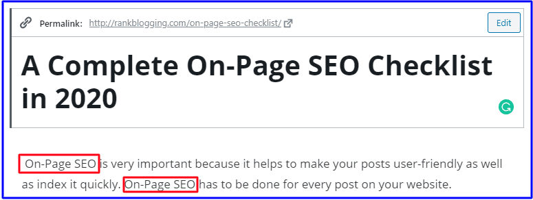 On page seo checklist for begginers