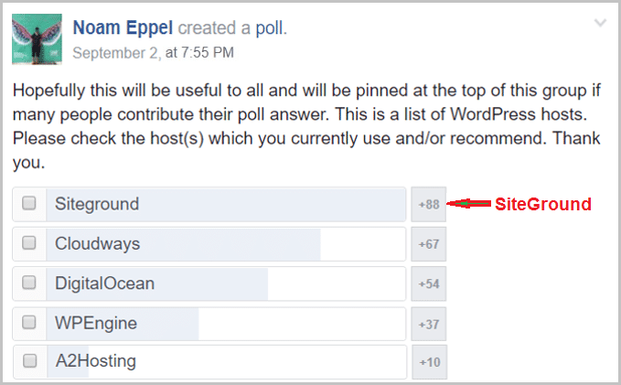 SiteGround-vs-A2-Hosting-Facebook-Polls